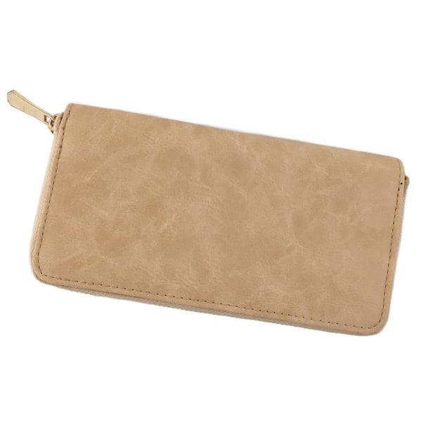 Plånbok i skinnimitation, beige