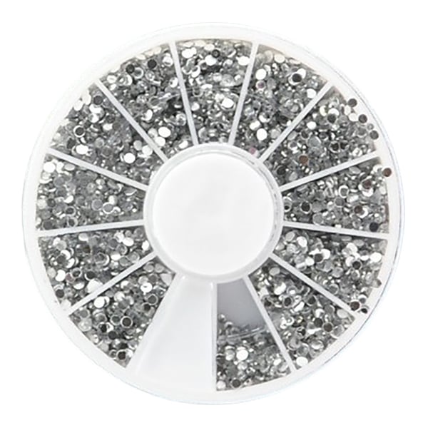 Rhinestone sølv 1,5mm - Negledekorasjoner