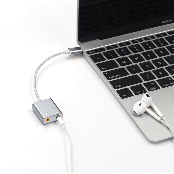 USB-C Lydadapter Ekstern Stereo Lydkortadapter med 3,5 mm
