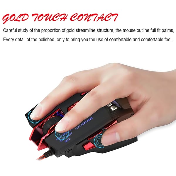 HXSJ X 200 7 knapper 4000 DPI LED USB optisk gamingmus hvid