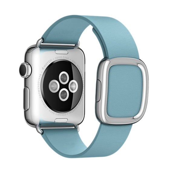 Moderne Sølvspænde Læderarmbånd til Apple Watch 42mm