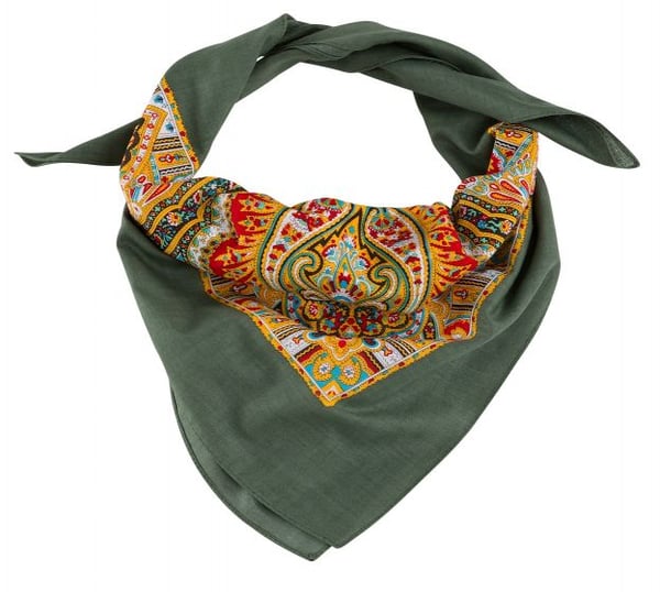 SNUSNÄSDUK PAISLEY GRÖN scarf bomull,  70 X 70 cm