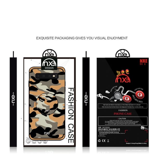 NXE Samsung Galaxy S10+ TPU Deksel - Kamuflasje - Gul