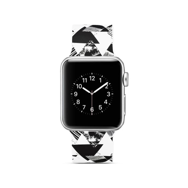 Silikoninen ranneke Apple Watch 4 40mm, Series 3 / 2 / 1 38mm - Kolmiokuvio