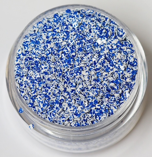 Nagelglitter - Hexagon - Tvåfärgad blå/vit - 8ml - Glitter