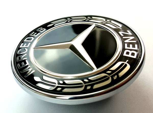 MERCEDES-BENZ 57mm litteä konepellin tunnus musta
