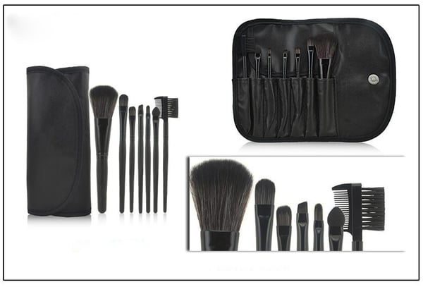 7 make-up børster, professionelt make-up sæt med etui