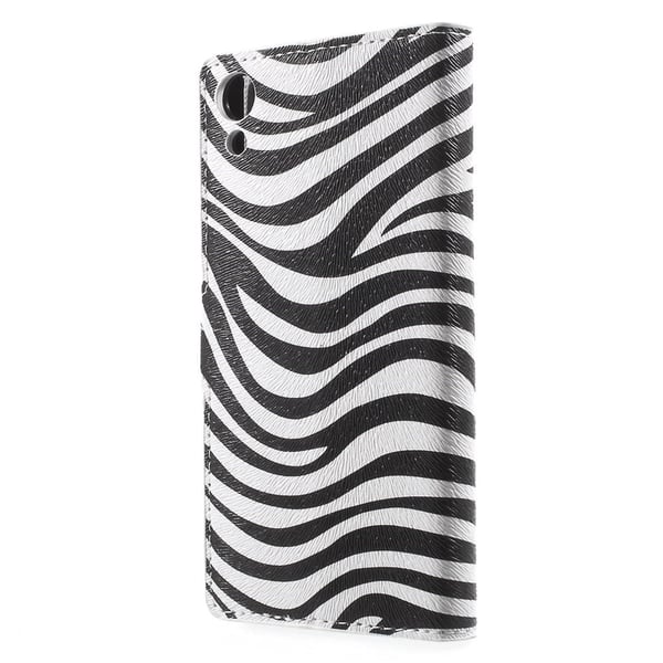 Sony Xperia Z3+ E6553 Zebra Stripe Lompakkokotelo