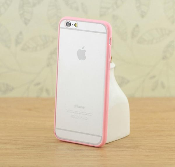 Transparent frostat skal med färgad ram iPhone 6/6S Plus
