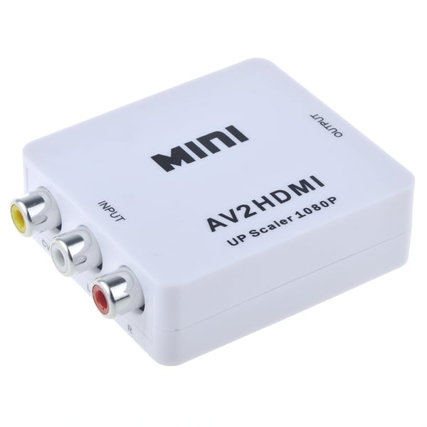 AV til 1080p HDMI Adapter - (3x RCA) NTSC / PAL Kompatibel