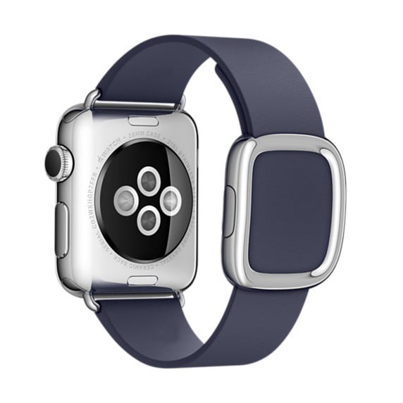 Moderne Sølvspænde Læderarmbånd til Apple Watch 42mm