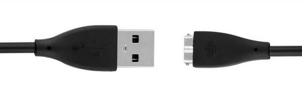 Fitbit Charge HR kompatibel USB Opladerkabel (28 cm) - Sort