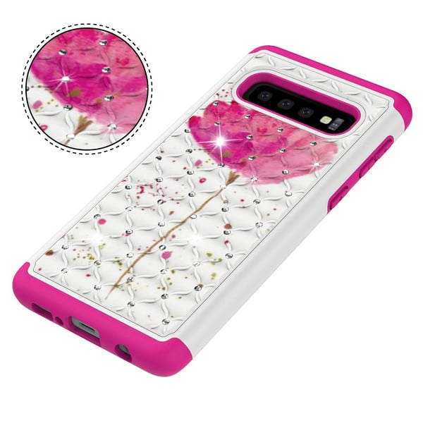 Samsung Galaxy S10 TPU Deksel Armor Ekstra Slitesterkt - Rosa Blomst