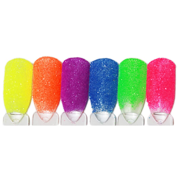 12 bokser med glitter for negledekorasjon finkornet / sekskant