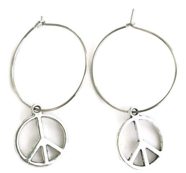 Creoler Örhängen Peace Fred Symbol - 2 storlekar