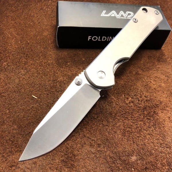 Luksuriøs SanRenMu LAND 7010 Titanium foldekniv
