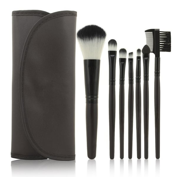 7 make-up børster, professionelt make-up sæt med etui