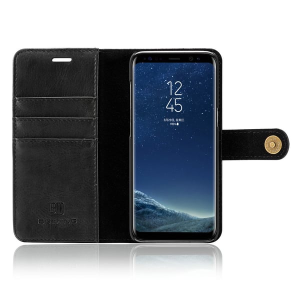 DG.MING Samsung Galaxy S8 Split Läder Lompakkokotelo - Musta