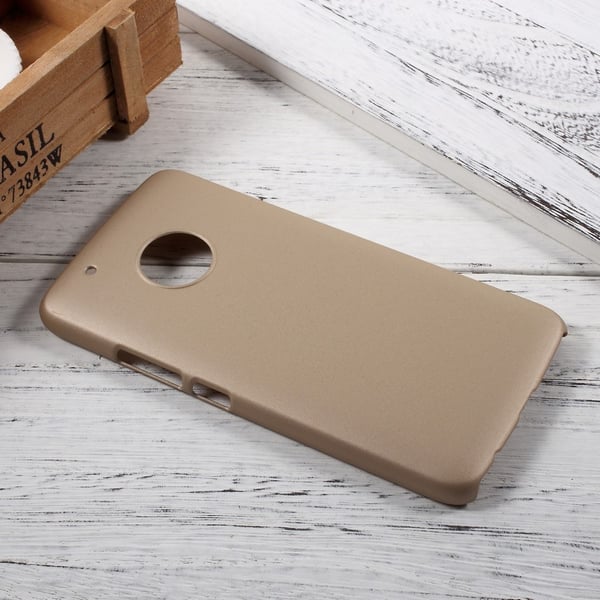 Lenovo Moto G5 Plus, Deksel Plastskall Gummiert - Gull
