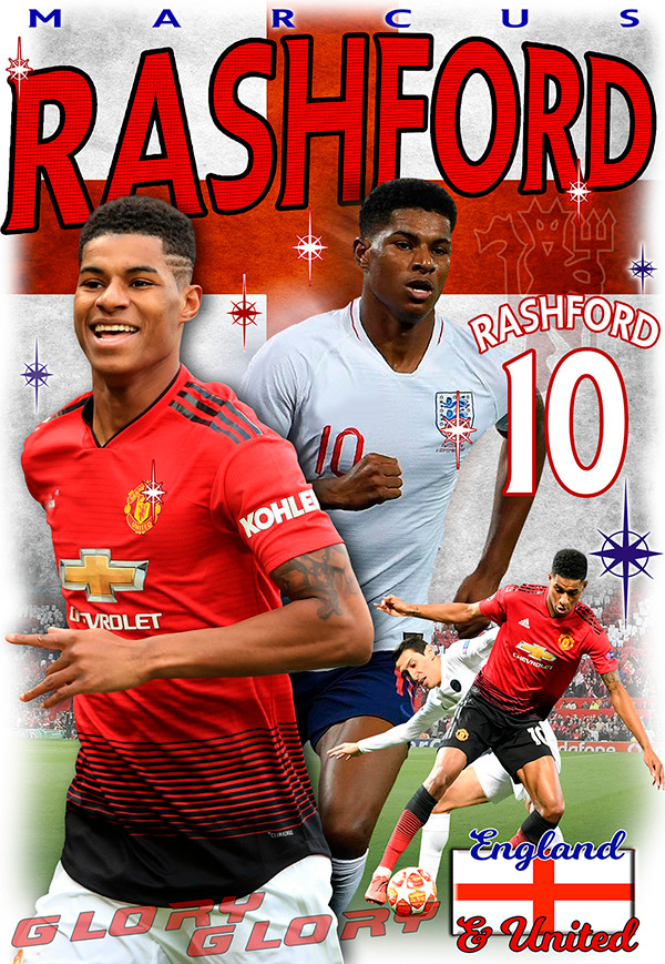Rashford Man. Utd spelare t-shirt - polyester sportströja 10