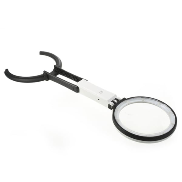 Sammenleggbar stor forstørrelsesglass med LED - lampe 2 x 120mm
