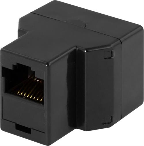 DELTACO Treveis kobling 8P/8C RJ45, svart