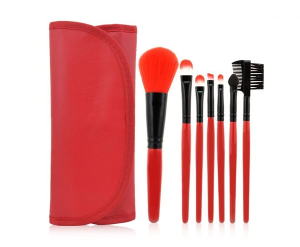 7 make-up børster, professionelt make-up sæt med etui