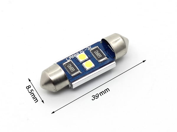 Canbus C5W 39 mm LED 3030SMD:llä, 6000K 2 kpl pakkaus