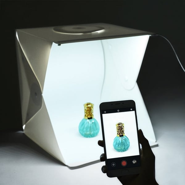 Bærbart fotostudio med USB-drevet LED-belysning