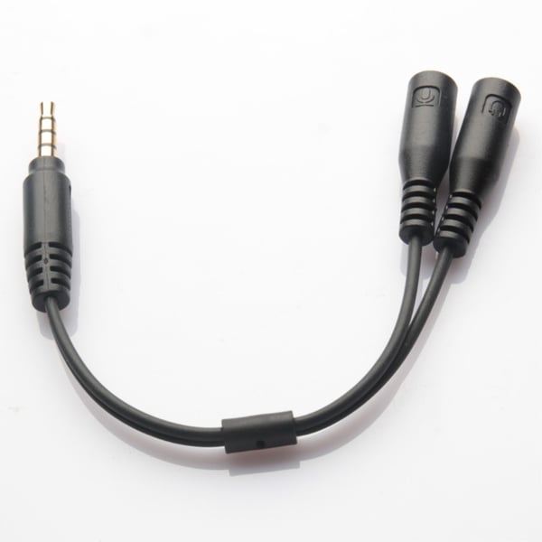 3,5 mm stereolyd mannlig til kvinnelig hodetelefon og mikrofonsplitteradapter