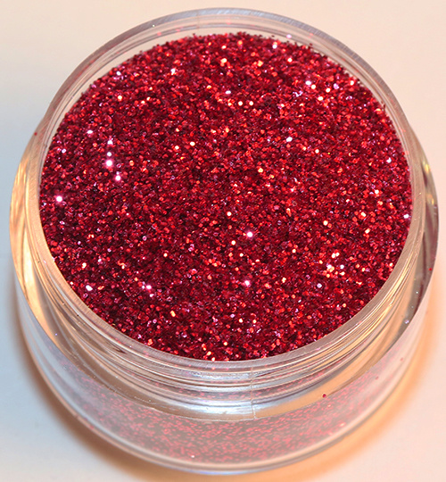 Negleglitter - Finkornet - Kirsebær - 8ml - Glitter