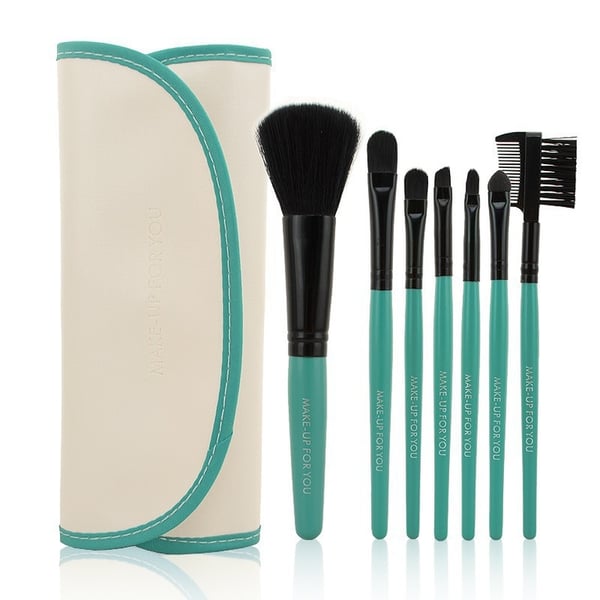 7 make-up børster, professionelt make-up sæt med etui