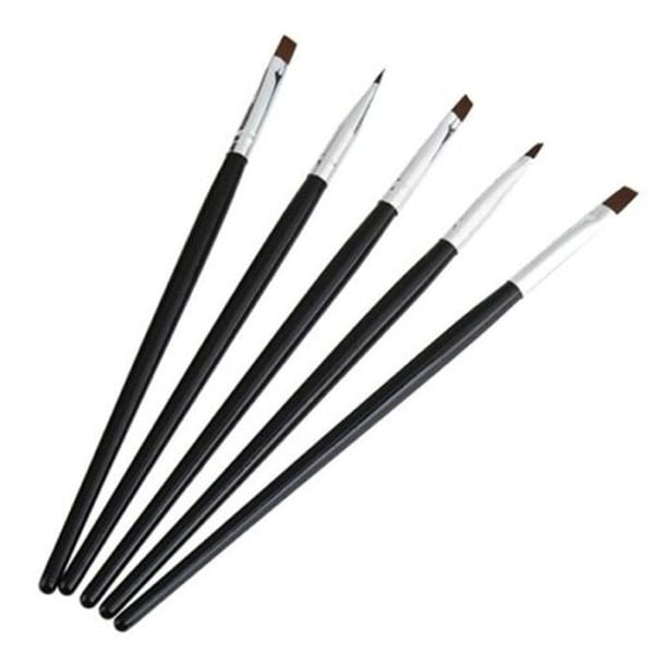 Nagelpenslar för manikyr och nageldekoration 5-pack storlek 2-10