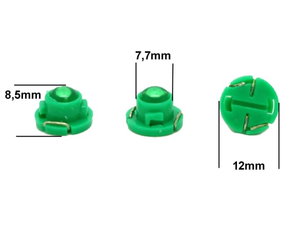 T4.7 T5 Neo Wedge 6-pack med grön led chip instrument belysning