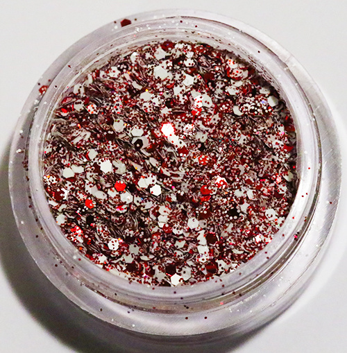 Negleglitter - Mix - Hvit rød - 8ml - Glitter