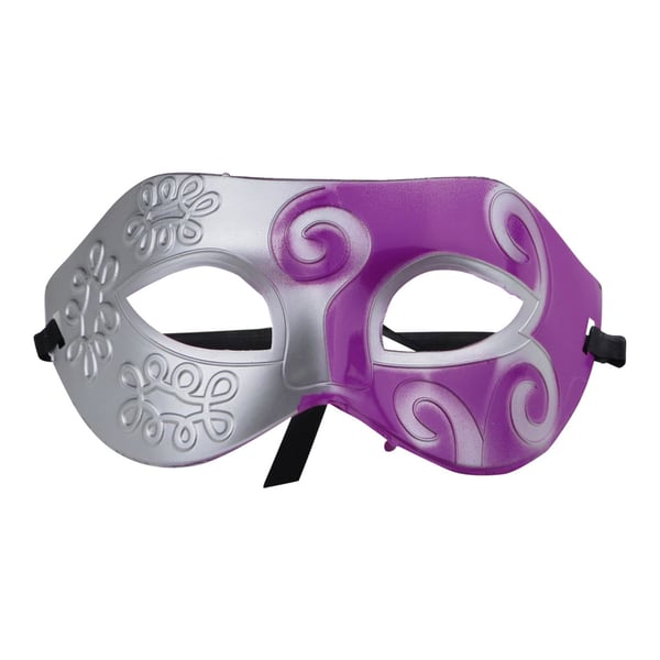 Venetiansk maske - Sølv/Magenta