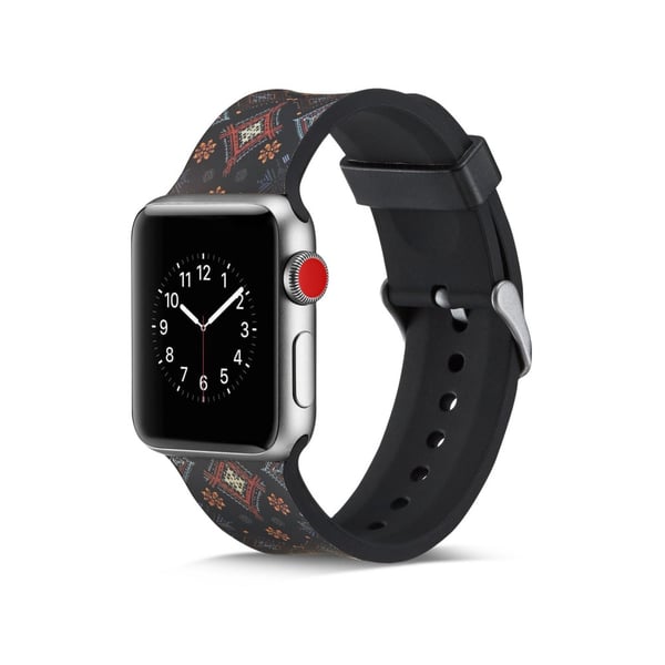 Silikon klokkerem til Apple Watch 4 44mm, 3/2/1 42mm - Blomster