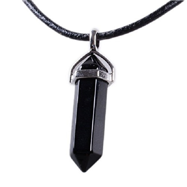 Halsband Choker Onyx Svart Healing Wicca Pagan Boho - 2 längder