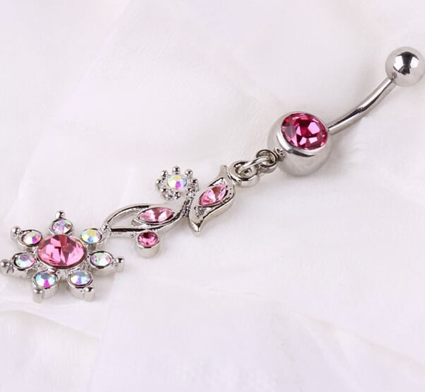 Navelpiercing sommar blommor