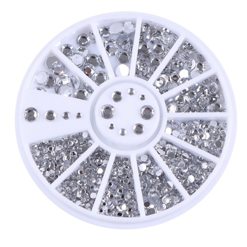 Rhinestone 4 størrelser - Silver Clear