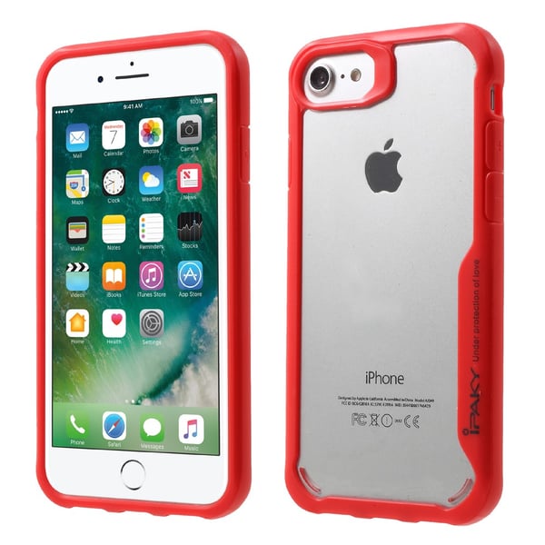 IPAKY Drop-proof PC + TPU Combo Bagcover til iPhone 7 4.7 tommer - Rød