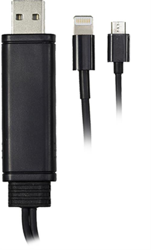 EPZI Universal synkroniseringskabel, 1xMicro USB 1xLightning