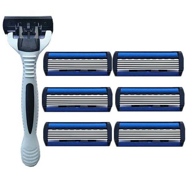 Barberskraber med 6 udskiftelige blade til mænd