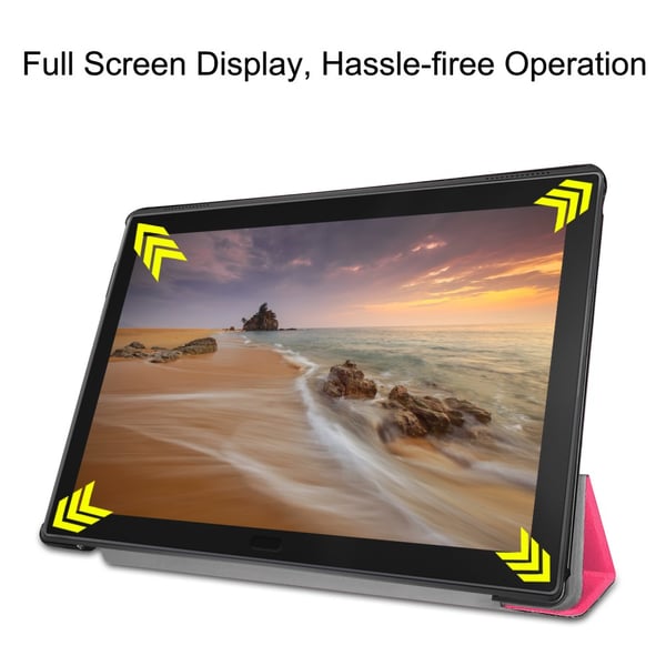 Tredobbelt standcover til Lenovo Tab E10 - Rose