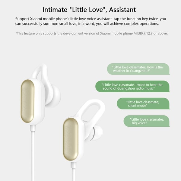 Xiaomi Youth IPX4 in-ear Sport Bluetooth 4,1 hörlurar vit