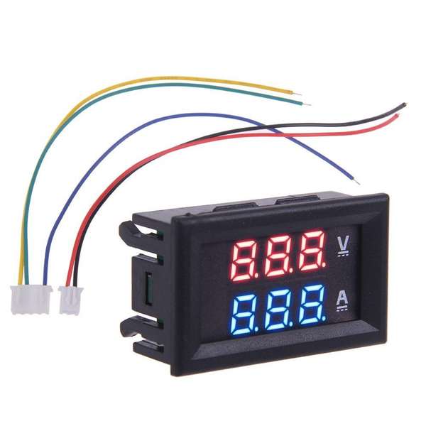 Voltmätare + Amperemätare DC 0-100V / 10A