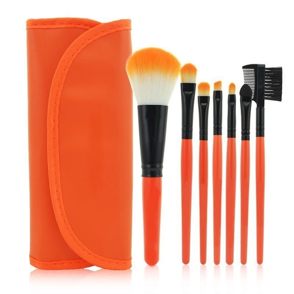 7 make-up børster, professionelt make-up sæt med etui