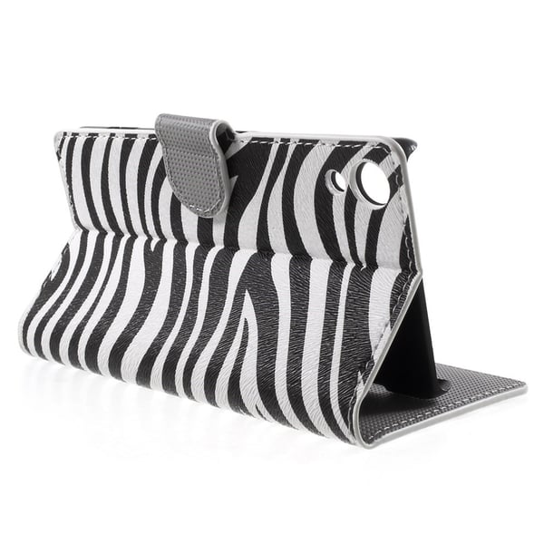 Sony Xperia Z3+ E6553 Zebra Stripe Lompakkokotelo