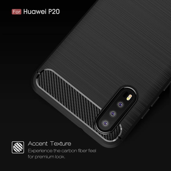 SKALO Huawei P20 Armor Carbon Stöttåligt TPU-skal