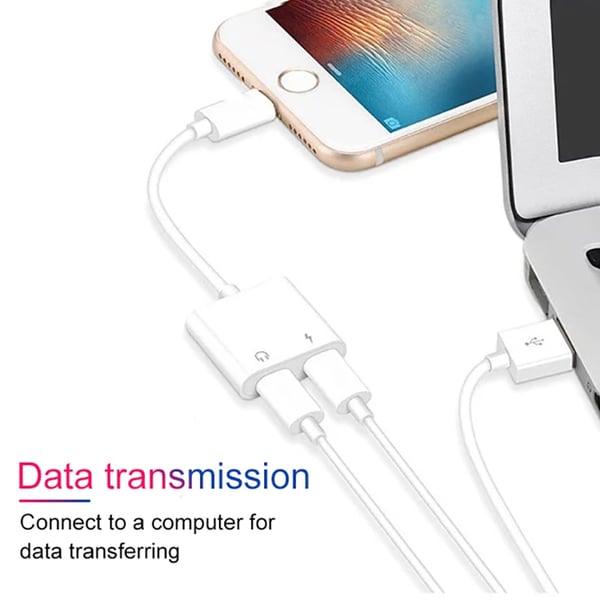 2-Pack Dual Port Lightning Adapter Splitter iPhone 7/8/X/XS/XR